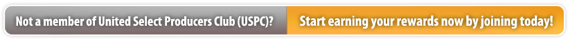 Not a member of United Select Producers Club (USPC)? Start earning your rewards now by joining today! Not a member of United Select Producers Club (USPC)? Start earning your rewards now by joining today!